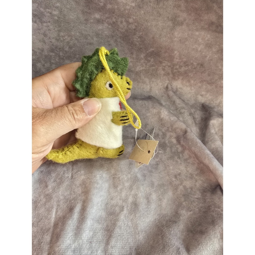 World Market Wool Dinosaur with Sweater Ornaments Set of 2 - Picture 5 of 15